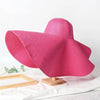 Summer Large Wide Brim Foldable Sun Hats For Women Foldable Sun Hat Wide Brim Summer Straw Floppy Beach Hat Oversized Sun Hat Modern Travel Straw Hat Fashionable Lady UV Protection Beach Hat 54-57cm by Stevvex