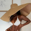 Summer Large Wide Brim Foldable Sun Hats For Women Foldable Sun Hat Wide Brim Summer Straw Floppy Beach Hat Oversized Sun Hat Modern Travel Straw Hat Fashionable Lady UV Protection Beach Hat 54-57cm by Stevvex