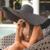 Summer Large Wide Brim Foldable Sun Hats For Women Foldable Sun Hat Wide Brim Summer Straw Floppy Beach Hat Oversized Sun Hat Modern Travel Straw Hat Fashionable Lady UV Protection Beach Hat 54-57cm by Stevvex