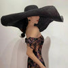 Summer Large Wide Brim Foldable Sun Hats For Women Foldable Sun Hat Wide Brim Summer Straw Floppy Beach Hat Oversized Sun Hat Modern Travel Straw Hat Fashionable Lady UV Protection Beach Hat 54-57cm by Stevvex