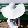 Summer Large Wide Brim Foldable Sun Hats For Women Foldable Sun Hat Wide Brim Summer Straw Floppy Beach Hat Oversized Sun Hat Modern Travel Straw Hat Fashionable Lady UV Protection Beach Hat 54-57cm by Stevvex