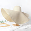 Summer Large Wide Brim Foldable Sun Hats For Women Foldable Sun Hat Wide Brim Summer Straw Floppy Beach Hat Oversized Sun Hat Modern Travel Straw Hat Fashionable Lady UV Protection Beach Hat 54-57cm by Stevvex