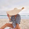 Summer Large Wide Brim Foldable Sun Hats For Women Foldable Sun Hat Wide Brim Summer Straw Floppy Beach Hat Oversized Sun Hat Modern Travel Straw Hat Fashionable Lady UV Protection Beach Hat 54-57cm by Stevvex