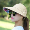 Summer Modern Adult Hats For Women Foldable Sun Hat Women's Adjustable Packable Roll-Up Visor Flower Hat Outdoor Female Casual Baseball Cap For Sport by Stevvex