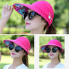 Summer Modern Adult Hats For Women Foldable Sun Hat Women's Adjustable Packable Roll-Up Visor Flower Hat Outdoor Female Casual Baseball Cap For Sport by Stevvex
