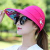 Summer Modern Adult Hats For Women Foldable Sun Hat Women's Adjustable Packable Roll-Up Visor Flower Hat Outdoor Female Casual Baseball Cap For Sport by Stevvex
