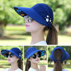 Summer Modern Adult Hats For Women Foldable Sun Hat Women's Adjustable Packable Roll-Up Visor Flower Hat Outdoor Female Casual Baseball Cap For Sport by Stevvex
