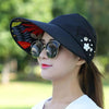 Summer Modern Adult Hats For Women Foldable Sun Hat Women's Adjustable Packable Roll-Up Visor Flower Hat Outdoor Female Casual Baseball Cap For Sport by Stevvex