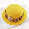 Summer New Sun Hat Stylish Bowknot Straw Hat For Women Beach Caps Parent-child Summer New Women's Sun Hat Bucket Cap Beige Flowers Ribbon Party Straw Hat For Women by Stevvex