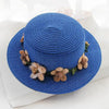 Summer New Sun Hat Stylish Bowknot Straw Hat For Women Beach Caps Parent-child Summer New Women's Sun Hat Bucket Cap Beige Flowers Ribbon Party Straw Hat For Women by Stevvex