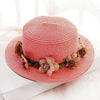 Summer New Sun Hat Stylish Bowknot Straw Hat For Women Beach Caps Parent-child Summer New Women's Sun Hat Bucket Cap Beige Flowers Ribbon Party Straw Hat For Women by Stevvex