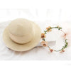 Summer New Sun Hat Stylish Bowknot Straw Hat For Women Beach Caps Parent-child Summer New Women's Sun Hat Bucket Cap Beige Flowers Ribbon Party Straw Hat For Women by Stevvex