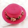Summer New Sun Hat Stylish Bowknot Straw Hat For Women Beach Caps Parent-child Summer New Women's Sun Hat Bucket Cap Beige Flowers Ribbon Party Straw Hat For Women by Stevvex