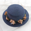 Summer New Sun Hat Stylish Bowknot Straw Hat For Women Beach Caps Parent-child Summer New Women's Sun Hat Bucket Cap Beige Flowers Ribbon Party Straw Hat For Women by Stevvex