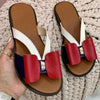 Summer Women Stylish Flat Sandals Fashion Elegant Soft Colors Butterfly Knot Design by Stevvex