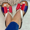 Summer Women Stylish Flat Sandals Fashion Elegant Soft Colors Butterfly Knot Design by Stevvex