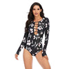 Surfing Swimsuit For Women Bikini Long Sleeve Swimwear Tiger Print Push Up Summer Bath Suit Two Piece Surfing Rash Guard Bikini Long Sleeve Swimsuit Set by Stevvex