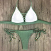 Swimwear Women Bikini Set Hollow Out Swimsuit Padded Halter Padded Push Up Bikini Set Two Pieces Swimsuit For Women Swimwear Bathing Suit Gifts For Mom Wife Girlfriend Lace Up Two Piece Bathing Suit by Stevvex