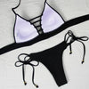 Swimwear Women Bikini Set Hollow Out Swimsuit Padded Halter Padded Push Up Bikini Set Two Pieces Swimsuit For Women Swimwear Bathing Suit Gifts For Mom Wife Girlfriend Lace Up Two Piece Bathing Suit by Stevvex