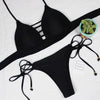 Swimwear Women Bikini Set Hollow Out Swimsuit Padded Halter Padded Push Up Bikini Set Two Pieces Swimsuit For Women Swimwear Bathing Suit Gifts For Mom Wife Girlfriend Lace Up Two Piece Bathing Suit by Stevvex