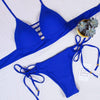 Swimwear Women Bikini Set Hollow Out Swimsuit Padded Halter Padded Push Up Bikini Set Two Pieces Swimsuit For Women Swimwear Bathing Suit Gifts For Mom Wife Girlfriend Lace Up Two Piece Bathing Suit by Stevvex