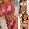 Swimwear Women Micro Bikini Solid Black G-String Swimsuits Bathers Bathing Suit 2 Piece Set Bikinis For Women Bathing Suit Women's Two-Piece Swimwear by Stevvex