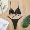 Swimwear Women Micro Bikini Solid Black G-String Swimsuits Bathers Bathing Suit 2 Piece Set Bikinis For Women Bathing Suit Women's Two-Piece Swimwear by Stevvex