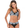 Swimwear Women Plus Size Two-Pieces Split Bikinis Set Padded Push Up Bikini Set Two Pieces Swimsuit Women Swimwear Bathing Suit Gifts For Mom Wife Girlfriend Bathing Suit Push Up Padded Halter Polyester Print Beachwear Swimsuit by Stevvex