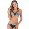 Swimwear Women Plus Size Two-Pieces Split Bikinis Set Padded Push Up Bikini Set Two Pieces Swimsuit Women Swimwear Bathing Suit Gifts For Mom Wife Girlfriend Bathing Suit Push Up Padded Halter Polyester Print Beachwear Swimsuit by Stevvex