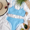 Swimwear Women Swimsuit Push Up Bikinis Fashion Women's Solid Color Bikini Pad Swimwear Swimsuit Beachwear Set Triangle Bikini Bathing Suits by Stevvex