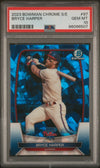Graded 2023 Topps Bowman Chrome Sapphire Edition Bryce Harper #97 Baseball Card PSA 10 Gem Mint