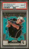 Graded 2024 Panini Prizm LIV Golf Phil Mickelson #5 Prizm Break Teal Prizm /199 Rookie RC Card PSA 10 Gem Mint