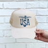 USA Eagle Trucker Hat by Hey Jude Graphic Tees