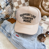 Support Live Country Music Trucker Hat | Western Country Concert Hat by Hey Jude Graphic Tees