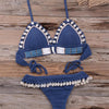 Tassel Knit Crochet Bikini Women Swimwear Female Swimsuit Two-piece Bikini Set Unique Bathing Suit Swim Women's Crochet Lace V Neck High Waist Bikini Set Two Pieces Swimsuit by Stevvex