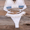Tassel Knit Crochet Bikini Women Swimwear Female Swimsuit Two-piece Bikini Set Unique Bathing Suit Swim Women's Crochet Lace V Neck High Waist Bikini Set Two Pieces Swimsuit by Stevvex