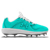 "Teal Glow" Under Armour Yard MT Cleats by Stadium Custom Kicks