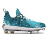 "Teal Splatter" Under Armour Harper 5 Cleats by Stadium Custom Kicks