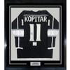 Framed Autographed/Signed Anze Kopitar 35x39 Los Angeles LA Black Hockey Jersey JSA COA by Hall of Fame Sports Memorabilia