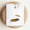 "Hot Dog on the Beach" Embroidered Dachshund T-Shirt by Dog Mom Hat