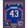 Framed Autographed/Signed Terrel Bernard 35x39 Buffalo Blue Football Jersey Beckett BAS COA by Hall of Fame Sports Memorabilia
