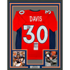 Framed Autographed/Signed Terrell Davis 35x39 HOF 17 Denver Orange Football Jersey JSA COA