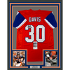Framed Autographed/Signed Terrell Davis 35x39 SB XXXII MVP Denver Retro Orange Football Jersey JSA COA