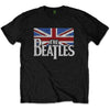 The Beatles Drop T Logo & Vintage Flag [T-Shirt] by Rock Band Apparel