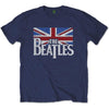 The Beatles Drop T Logo & Vintage Flag [T-Shirt] by Rock Band Apparel