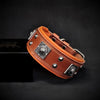 The "Eros" collar 2 inch wide brown & orange by Bestia Dog Gear