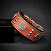 The "Maximus" collar 2 inch wide black & silver by Bestia Dog Gear