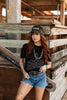 The Original, Viral Boot Stitch Western Graphic Tee - Black by Wild Junkie