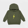 THE SPARK NEON YELLOW HOODIE - ARMY GREEN by LITTLE RAD THINGS