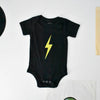 THE SPARK NEON YELLOW ONESIE - BLACK by LITTLE RAD THINGS